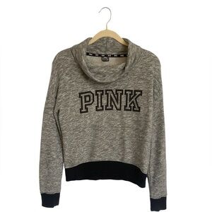 PINK Victoria’s Secret Black/Gray Cowl Neck Pullover Sweatshirt Women’s …